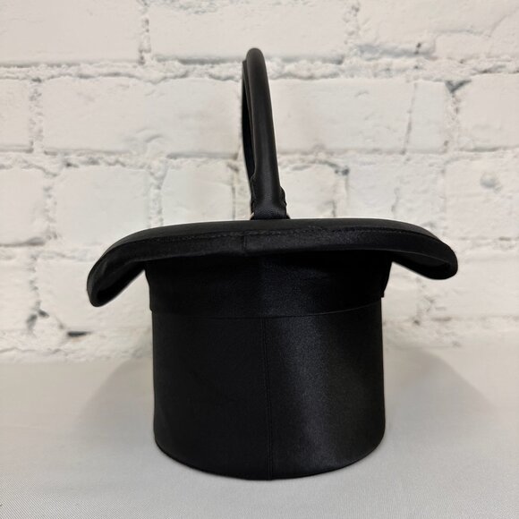 SOLD!SS23 MOSCHINO Couture Jeremy Scott Black Round Top Fedora Hat Shape Handbag - Picture 7 of 9